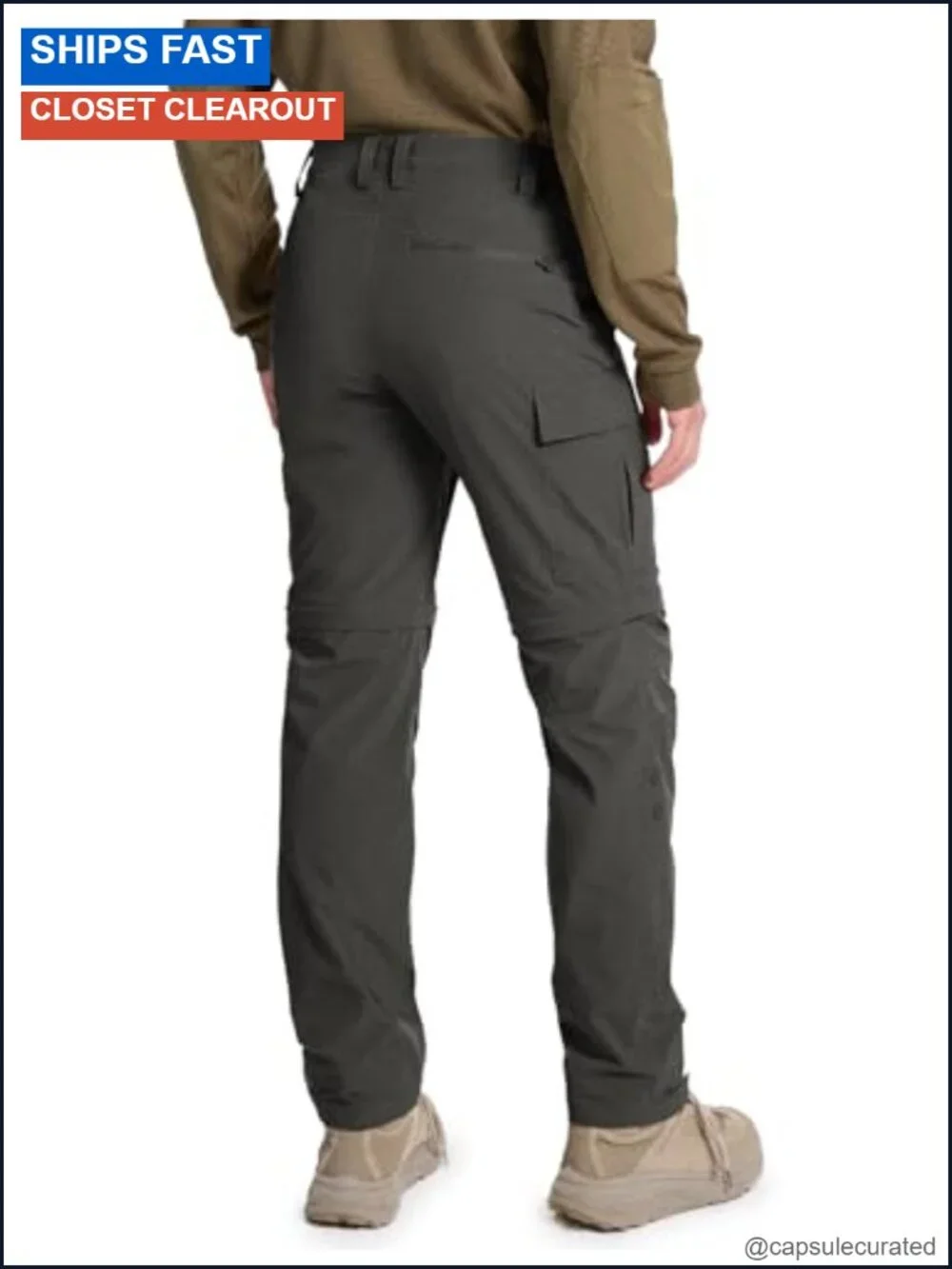 Convertible Hiking Pants Quick-Dry 4-Way Stretch Cargo Zip-Off